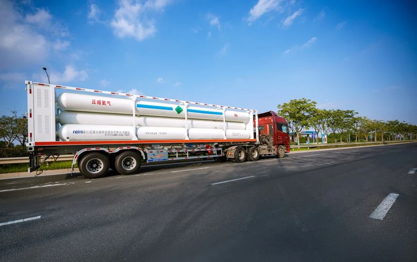 Remolques de tubos y patines para gases raros y otros gases industriales
